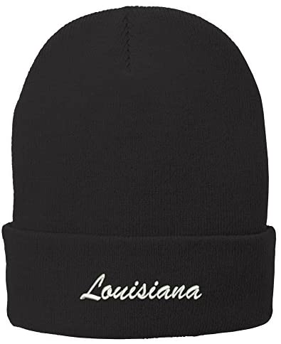 Trendy Apparel Shop Louisiana Embroidered Winter Folded Long Beanie