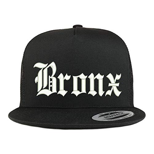 Trendy Apparel Shop Old English Font Bronx City Embroidered 5 Panel Mesh Cap