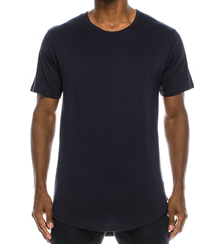 Trendy Apparel Shop Men's Light Weight Drop Tail Cotton T-Shirt