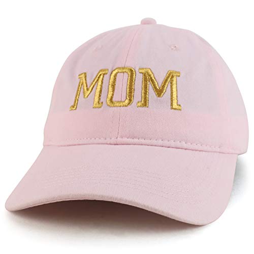 Trendy Apparel Shop MOM Capital Gold Thread Embroidered Soft Crown 100% Brushed Cotton Cap