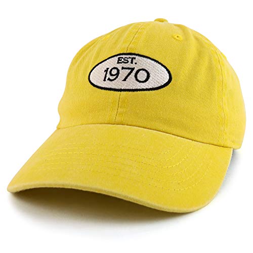 Trendy Apparel Shop 50th Birthday Established 1971 Washed Cotton Adjustable Cap