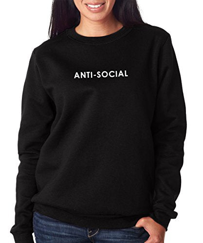Trendy Apparel Shop Anti Social Printed Women's Premium Classic Fit Pre-shrunk Fleece Sweatshirt