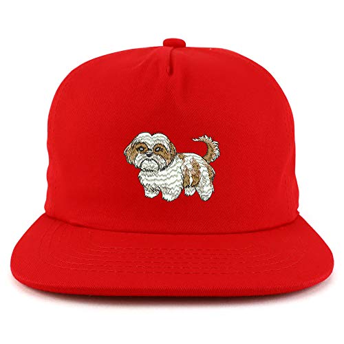 Trendy Apparel Shop Shih Tzu Unstructured Flatbill Snapback Cap