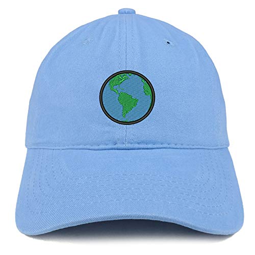 Trendy Apparel Shop Small Earth Embroidered Soft Crown 100% Brushed Cotton Cap