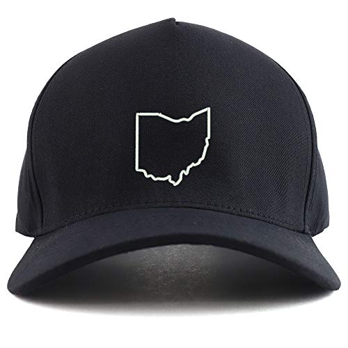 Trendy Apparel Shop Ohio State Outline Embroidered Oversized 5 Panel XXL Baseball Cap