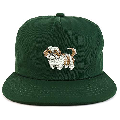 Trendy Apparel Shop Shih Tzu Unstructured Flatbill Snapback Cap