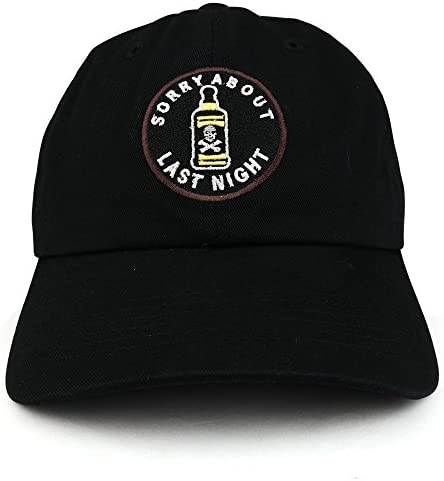 Trendy Apparel Shop Sorry About Last Night Alcohol Embroidered Adjustable Cotton Baseball Cap