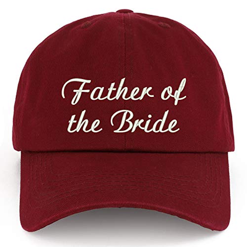 Trendy Apparel Shop XXL Father of The Bride Embroidered Unstructured Cotton Cap