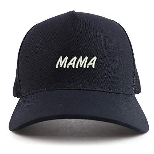 Trendy Apparel Shop Mama Embroidered Oversized 5 Panel XXL Trucker Mesh Cap