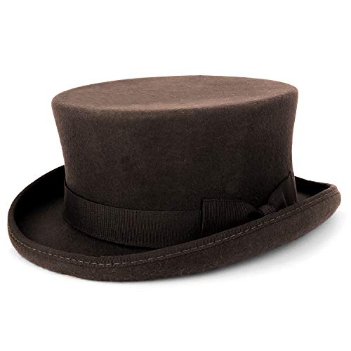 Trendy Apparel Shop Men's Short Crown Wool Felt Top Hat