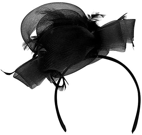 Trendy Apparel Shop Three Feathered Flowers Mesh Loop Fascinator Headband