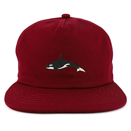 Trendy Apparel Shop Orca Killer Whale Unstructured Flatbill Snapback Cap