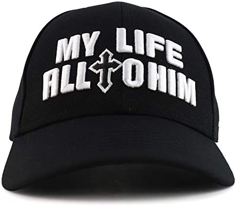 Trendy Apparel Shop My Life All to Him Cross 3D Embroidered Jesus Baseball Cap