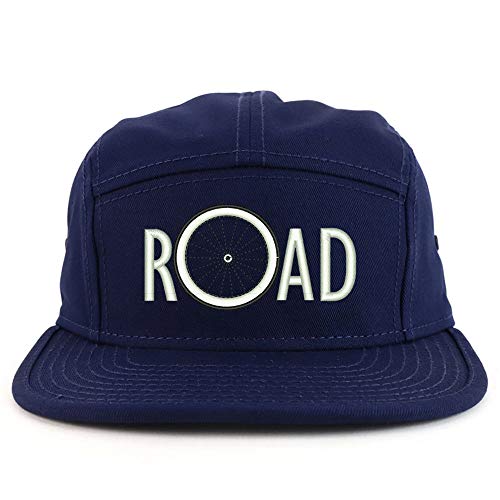 Trendy Apparel Shop Bicycle Road Embroidered 5 Panel Racer Baseball Cap