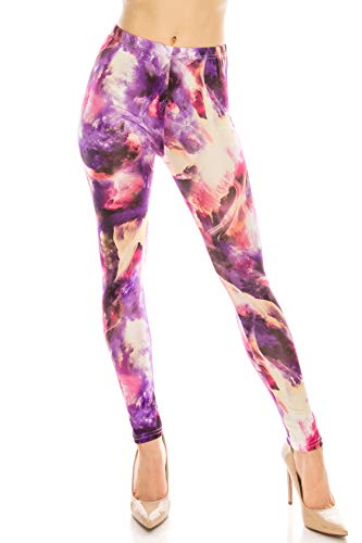 Trendy Apparel Shop Colorful Smoke Cloud One Size Lady Girl's Ankle 9" Leggings