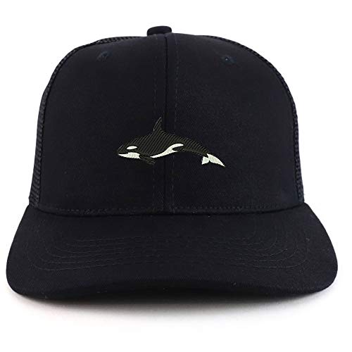 Trendy Apparel Shop Orca Killer Whale Two Tone Mesh Back Trucker Baseball Cap