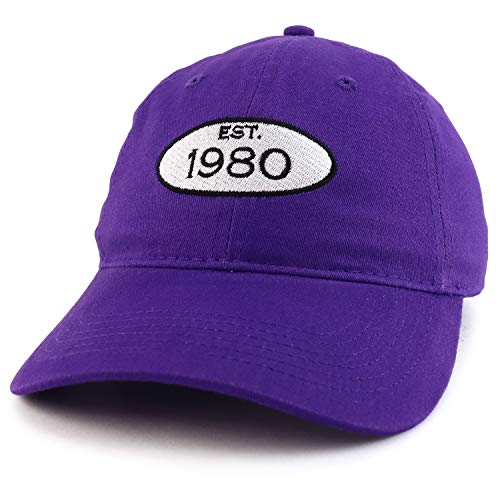Trendy Apparel Shop 40th Birthday Established 1981 Soft Crown Brushed Cotton Cap