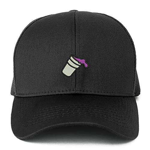 Trendy Apparel Shop XXL Double Cup Morning Coffee Embroidered Structured Trucker Mesh Cap