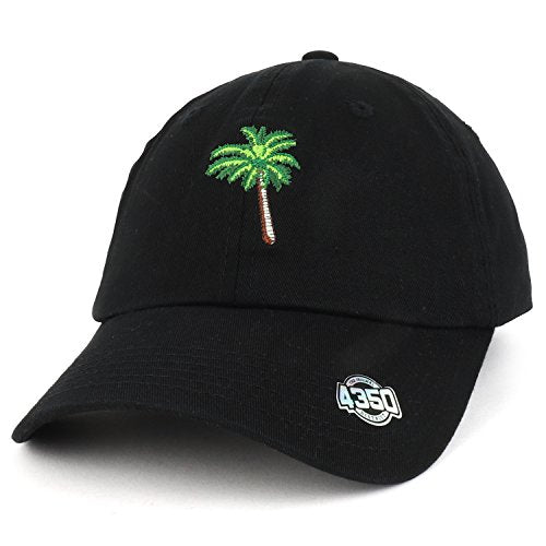 Trendy Apparel Shop Palm Tree Embroidered Unstructured Cotton Baseball Cap