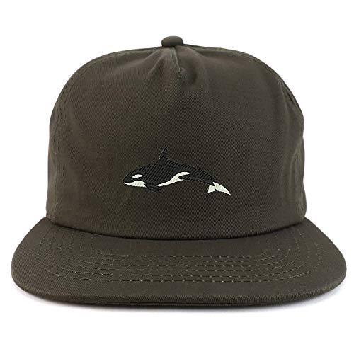 Trendy Apparel Shop Orca Killer Whale Unstructured Flatbill Snapback Cap