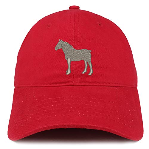 Trendy Apparel Shop Small Draft Horse Embroidered Soft Crown 100% Brushed Cotton Cap