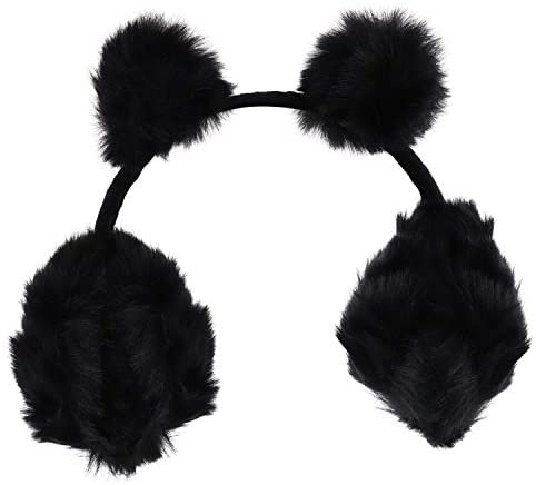 Trendy Apparel Shop Women's Pom Pom Accent Faux Fur Ear Cover Earmuffs
