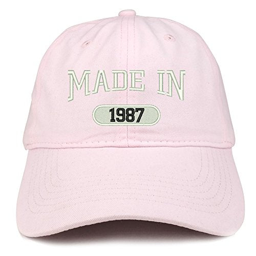Trendy Apparel Shop Made in 1987 Embroidered 34th Birthday Brushed Cotton Cap