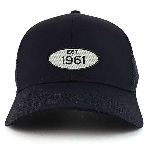 Trendy Apparel Shop Established 1961 Embroidered 60th Birthday High Profile High Profile Trucker Mesh Cap