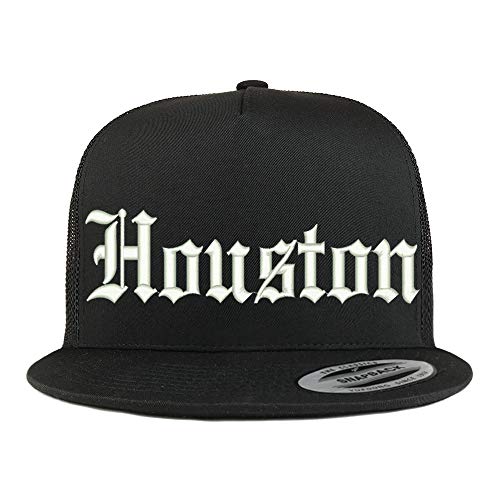 Trendy Apparel Shop Old English Font Houston City Embroidered 5 Panel Mesh Cap