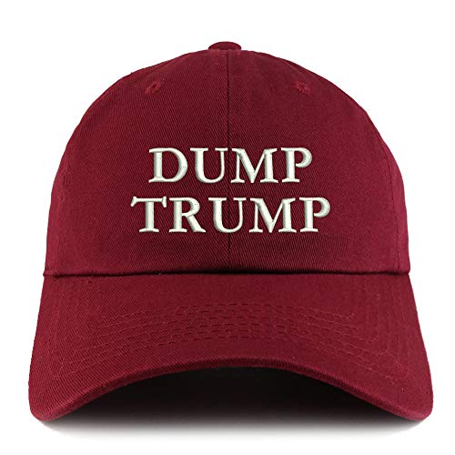Trendy Apparel Shop Dump Trump Embroidered Solid Adjustable Unstructured Hat
