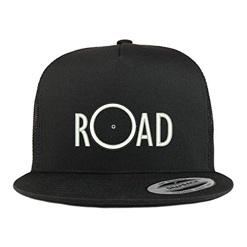 Trendy Apparel Shop Bicycle Road Embroidered 5 Panel Flatbill Mesh Cap