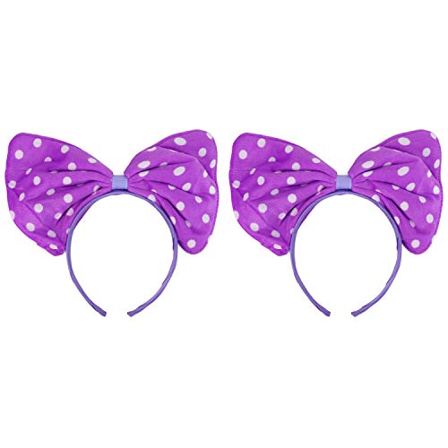 Trendy Apparel Shop Mouse Polka Dot Bow Ear Headband 2 Pack