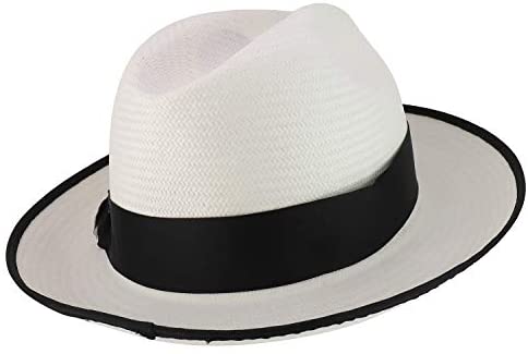 Trendy Apparel Shop Feathered Grosgrain Hat Band Straw Gambler Fedora Hat