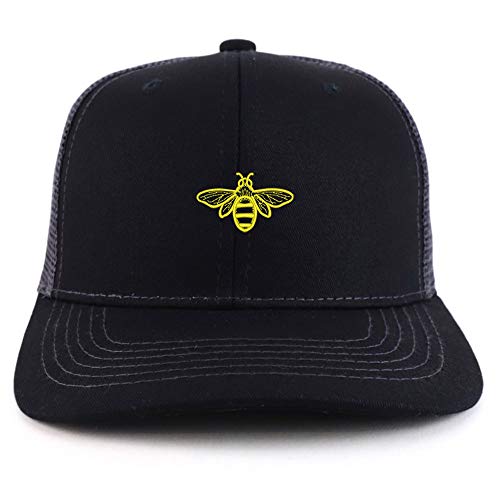 Trendy Apparel Shop Bee Embroidered Two Tone Mesh Back Trucker Baseball Cap