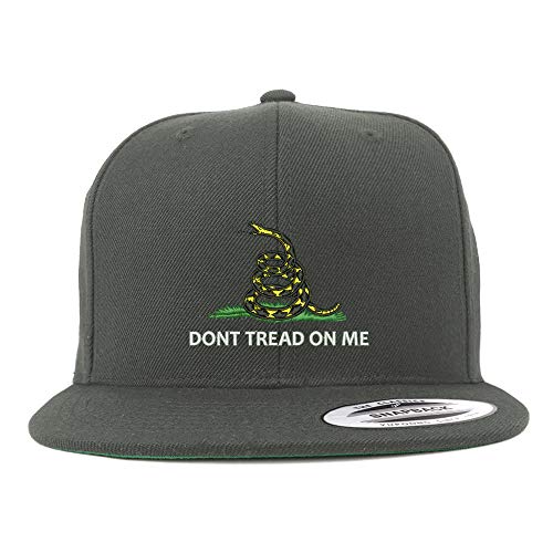 Trendy Apparel Shop Don't Tread on Me Embroidered Flat Bill Snapback Cap