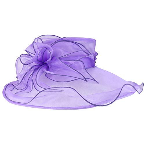 Trendy Apparel Shop Two Tone Large Ruffles Brim Tea Party Fashion Organza Hat