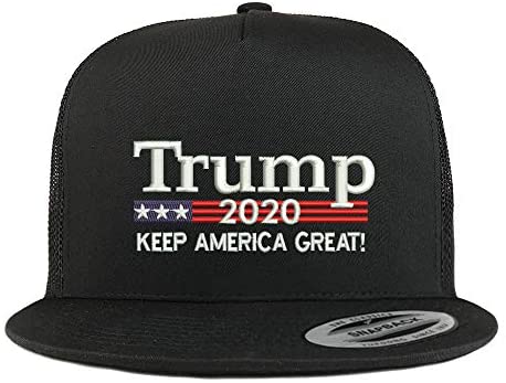 Trendy Apparel Shop Trump 2020 5 Panel Flatbill Trucker Mesh Snapback Cap