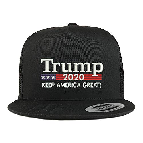 Trendy Apparel Shop Trump 2020 5 Panel Flatbill Trucker Mesh Snapback Cap