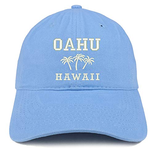 Trendy Apparel Shop Oahu Hawaii and Palm Tree Embroidered Brushed Cap