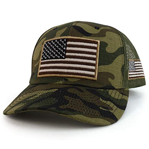 Trendy Apparel Shop 3D USA Flag Embroidered Structured Snapback Mesh Back Cap