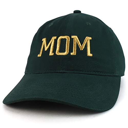 Trendy Apparel Shop MOM Capital Gold Thread Embroidered Soft Crown 100% Brushed Cotton Cap