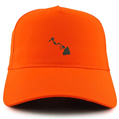 Trendy Apparel Shop Hawaii State Map Embroidered Neon 5 Panel Baseball Cap