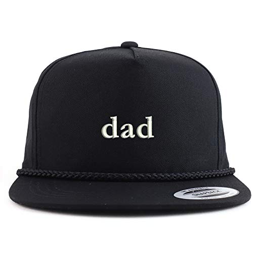 Trendy Apparel Shop Dad Embroidered 5 Panel Flatbill Braid Snapback Golf Cap