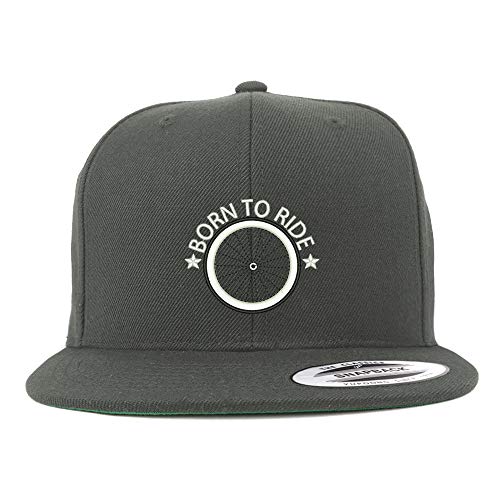 Trendy Apparel Shop Born to Ride Embroidered Flat Bill Snapback Cap