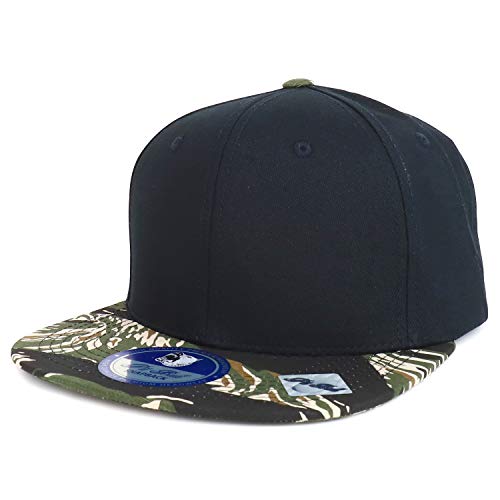 Trendy Apparel Shop Camouflage Designed Military Cotton Flatbill Snabpack Cap