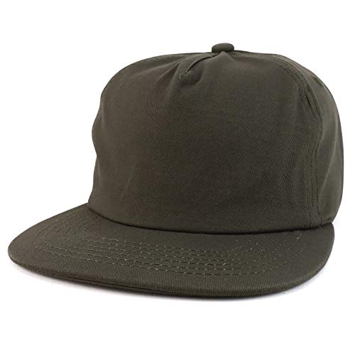 Trendy Apparel Shop Plain Unstructured 5 Panel Flat Bill Snapback Baseball Cap