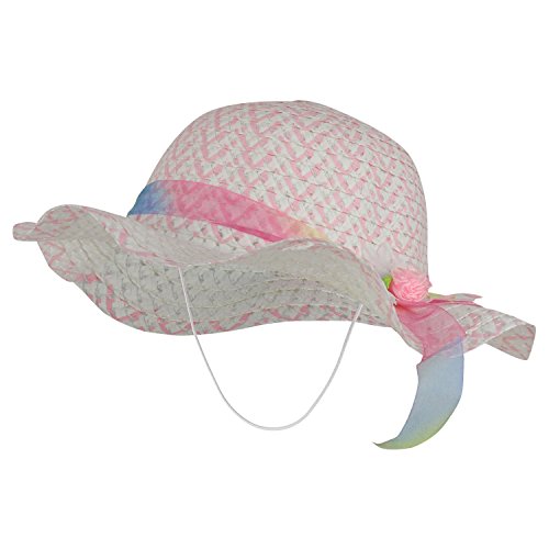Trendy Apparel Shop Girl's Multi Color Straw Tea Party Sun Hat