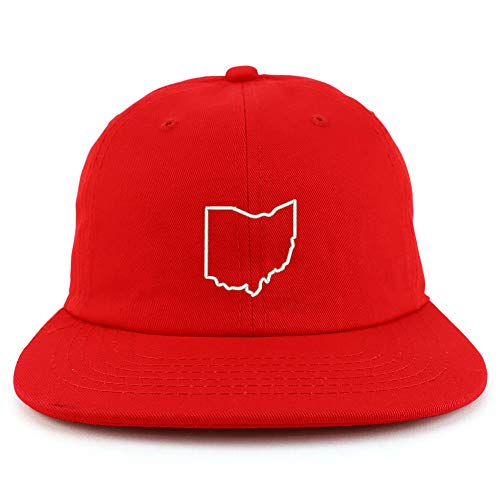 Trendy Apparel Shop Ohio State Outline Embroidered Low Profile Snapback Cap