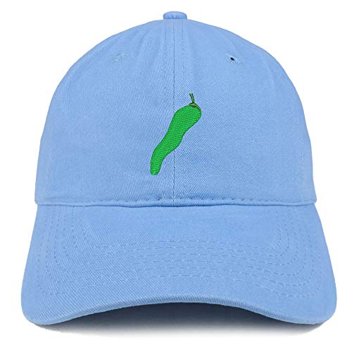 Trendy Apparel Shop Jalapeno Pepper Embroidered Soft Crown 100% Brushed Cotton Cap