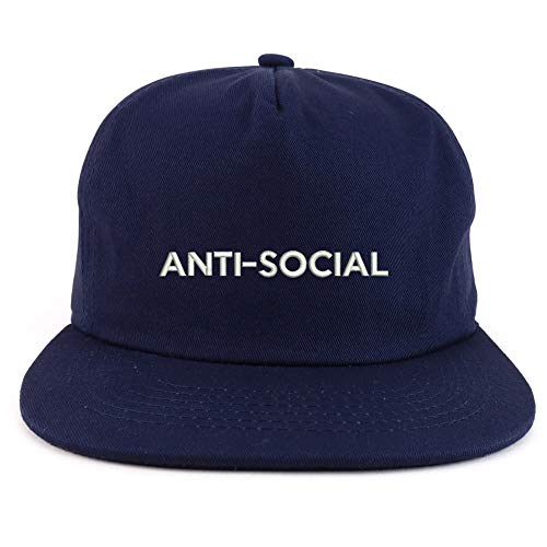 Trendy Apparel Shop Anti Social Cotton Unstructured Flatbill Snapback Cap